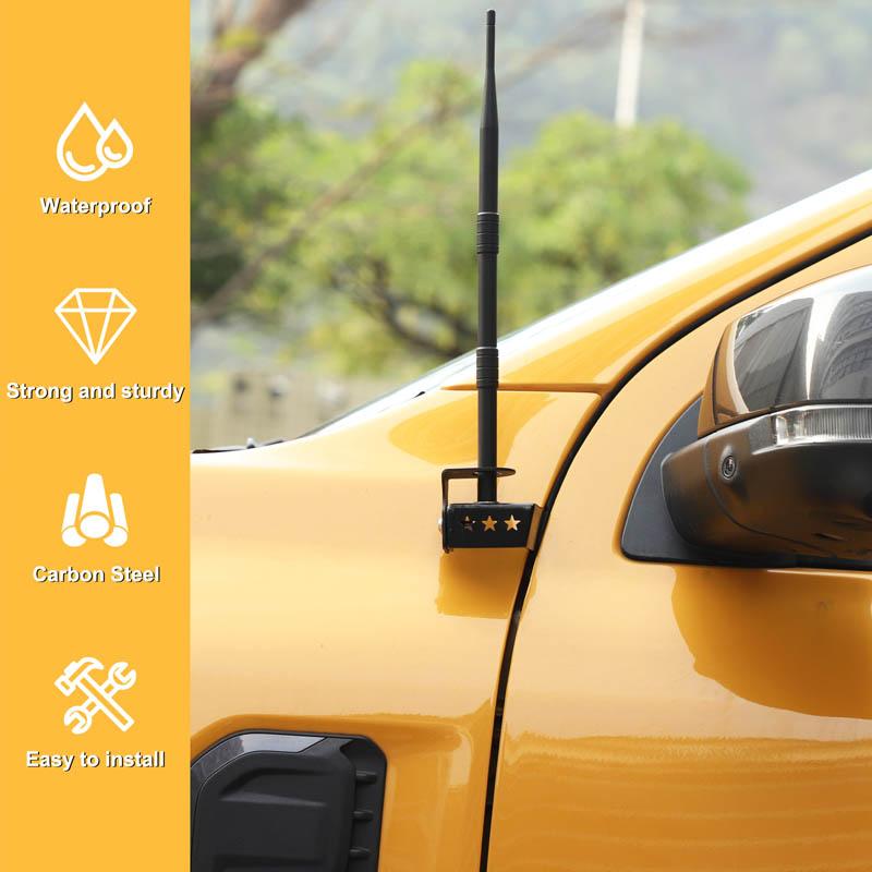 Carbon Steel Car Rearview Mirror Front Flagpole Stand Antenna Bracket For Ford Ranger 2023-2026 Modification Accessories