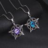 Retro Hip-Hop Five-Pointed Star & Skull Pendant with Turkish Blue Evil Eye Necklace