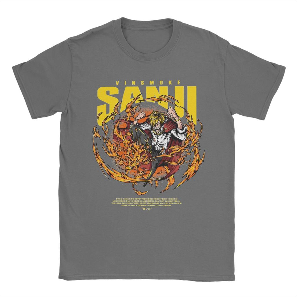 Mens Vinsmoke Sanji T Shirts Ones Pieces Anime Cotton Tops Novelty Short Sleeve Crewneck Tees Printed TShirts
