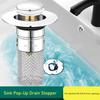 Universal Sink Pop-Up Drain Stopper Anti-Clog Anti-Smell & Bug-Proof Hair Filter Bathroom Basin Plug