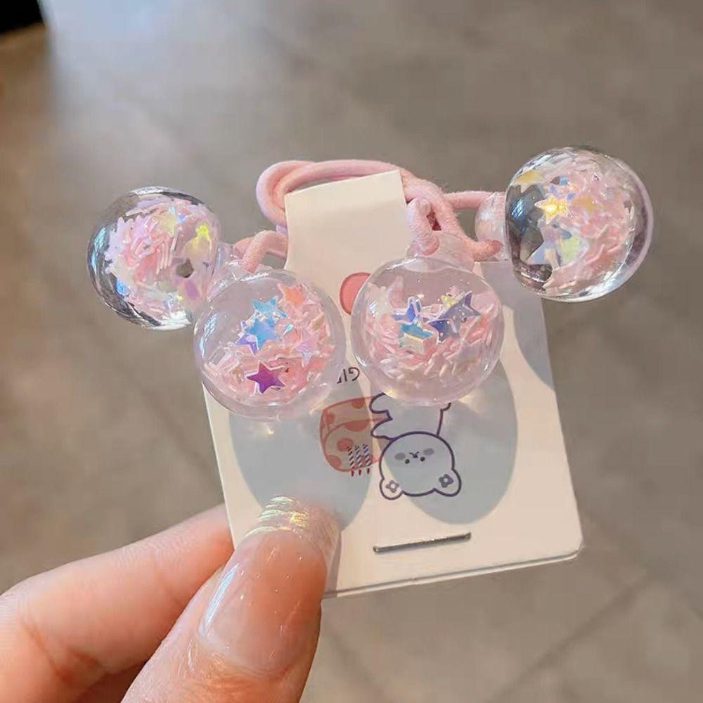 Tie Princess Rubber Band Tie Sequins Princess Hair Rope Cute Floral Hair Bands  for Children