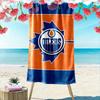 "Orange and Blue Oilers Logo Design" Patterned Beach Towel Quick Dry Perfect for Travel Outdoor Sports Jogging the Beach and Swimming