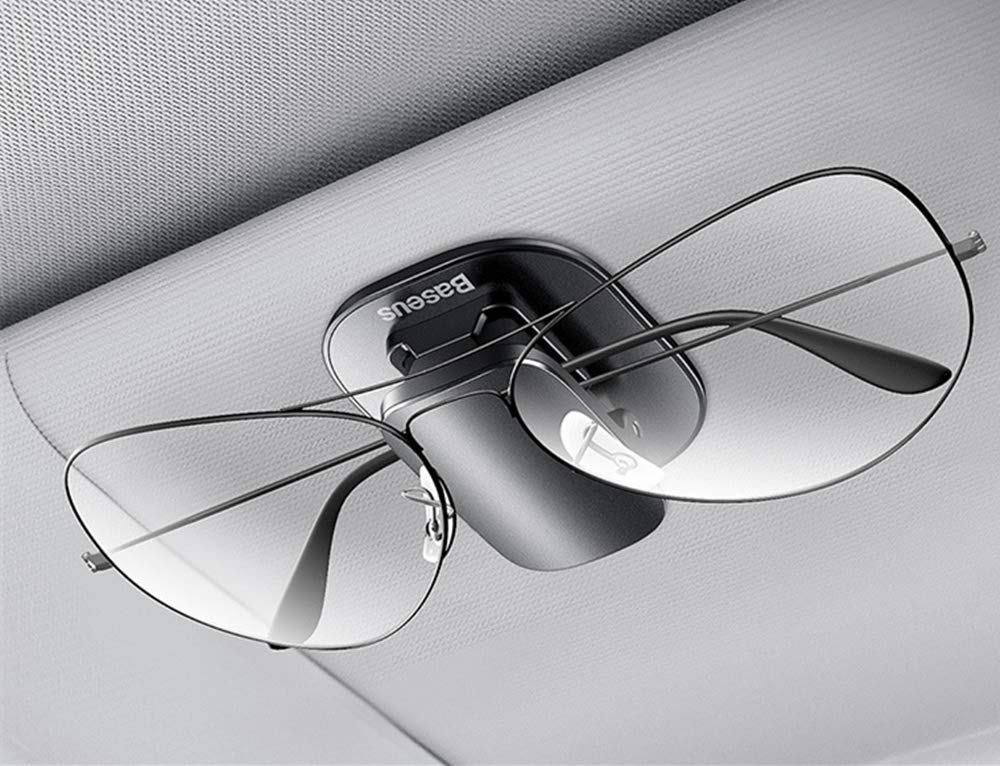 Zukida Car Glasses Clip Sunglasses Storage Glasses Box Car Glasses Case Card Glasses Accessories Storage Easy to Install Sun Visor (Black)