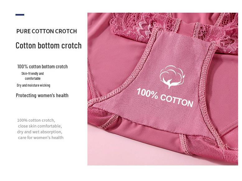 European & American Low-Rise Lace Ice Silk Panties - Women's Sexy Underwear with Cotton Crotch