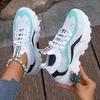 Women's Breathable Mesh Platform Sneakers Casual Lace Up Outdoor Shoes Comfortable Low Top Tennis Shoes  Plus Size