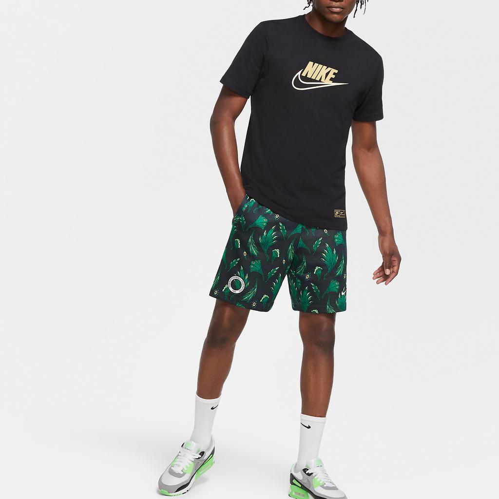 Nike Alumni Nigeria Team Feather Print Casual Shorts Men Bottoms Green CU1408-364