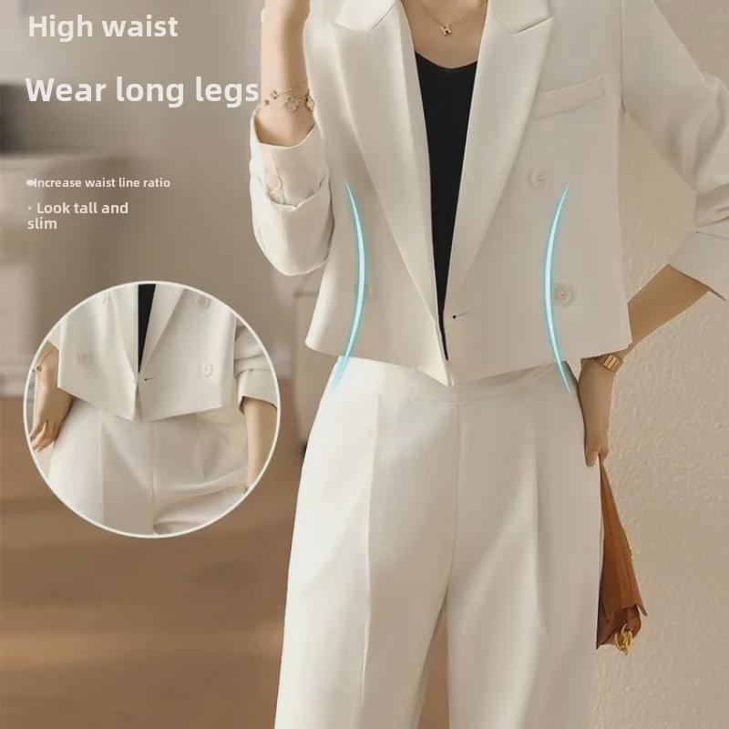 Женский шикарный осенний костюм 2024 года: Короткая профессиональная куртка в стиле богини