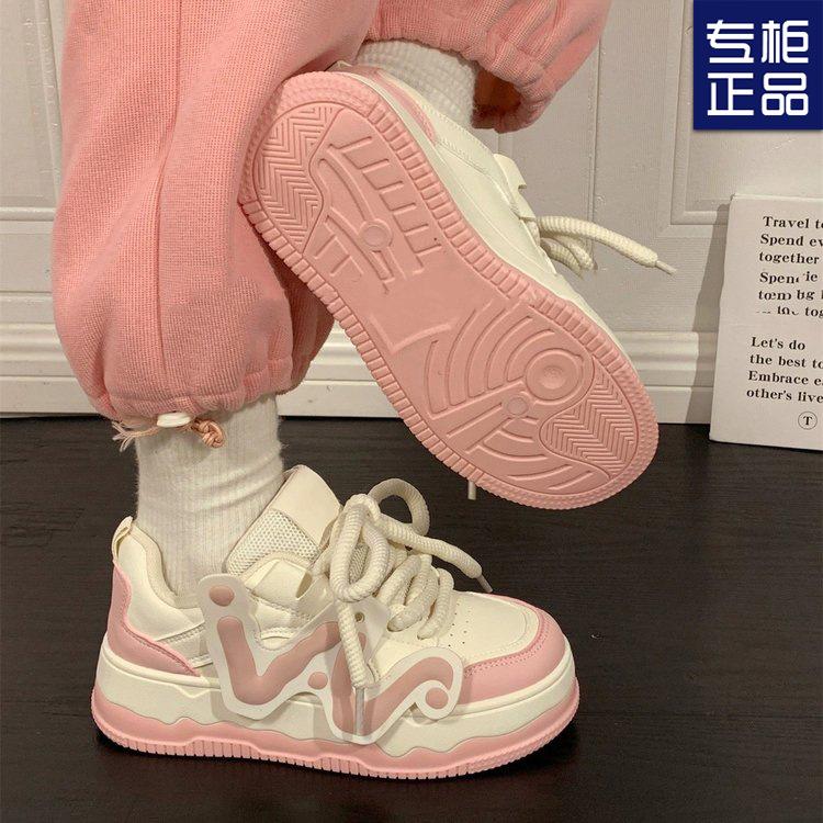 2024 зимние женские белые туфли на толстой подошве Muffin Sole женские модные универсальные туфли для хлеба женские повседневные спортивные туфли для сноуборда