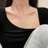 Simple Hollow Liquid Irregular Bow Pendant Necklace Female  Retro Clavicle Chain Party Gifts Jewelry Accessories