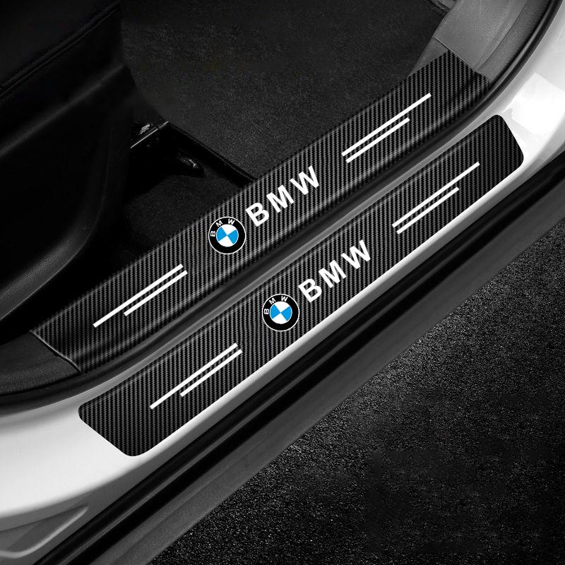 BBIM3 Car Door Sill Plate Carbon Fiber Threshold Protector Stickers For BMW X1 U11 X7 G07 XM G09 i7 7 Series G70 LCI iX I20 U06 G81 M3