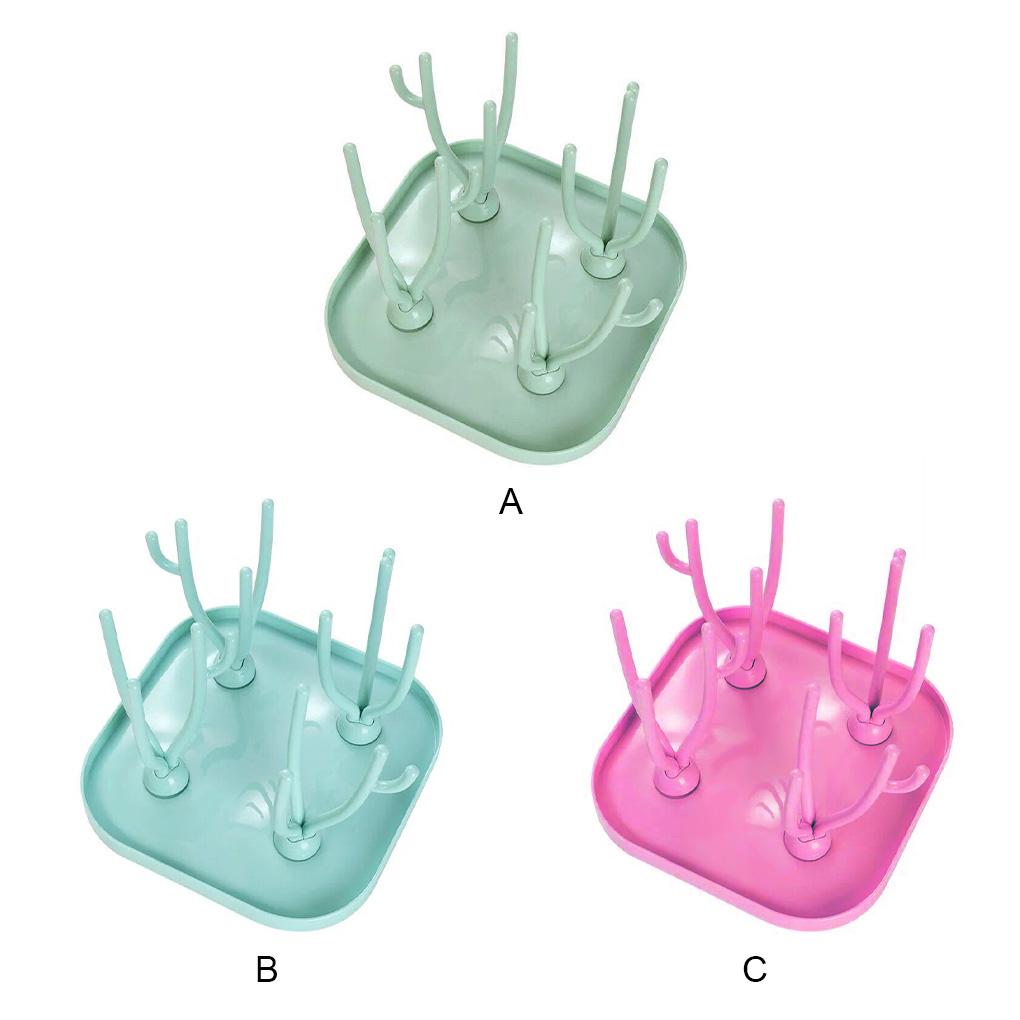Newborn Bottles Dry Rack PP Cleaning Detachable Drying Racks Dust-proof Storage Dryer Stand for Countertop Travelling