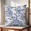 Blue And White Porcelain Cushion Cover Natural Linen Organic Fabric DoubleSided Printing Couch Pillow Covers Home Decor
