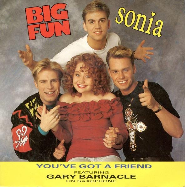 7-дюймовая пластинка BIG FUN SONIA GARY BARNACLE Youve Got A Friend CHILD90 Jive 1990 UK Pop Б/у