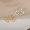 Retro Texture Love Earrings Temperament Plain Ring Ear Buckle Light Luxury Exquisite Fashion Versatile Earrings Women