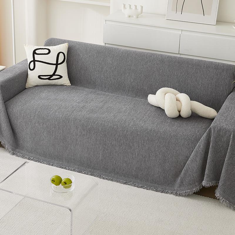 Однотонное водонепроницаемое полотенце для дивана из синели Four Seasons Universal Sofa Cover All-inclusive Universal Simple Sofa Blanket