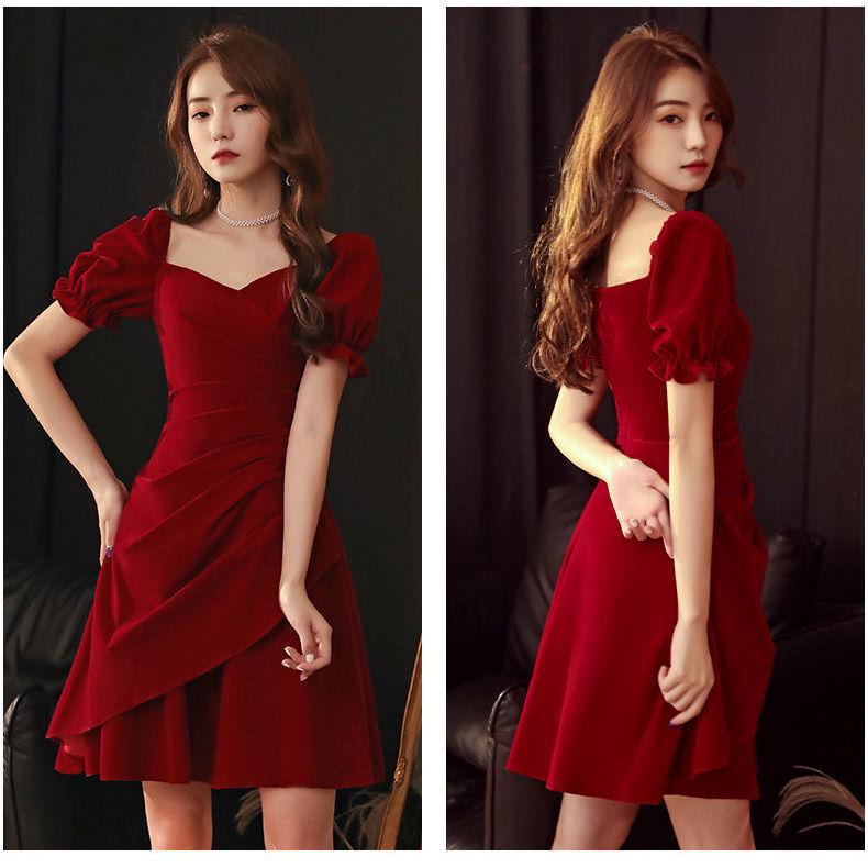 Платье невесты цвета красного вина для миниатюрных подгузников — идеально подходит для свадеб и будней, весна/лето