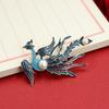 Chinese Retro Palace Enamel Green Brooch Phoenix Butterfly Femininity Elegant Pin Cheongsam Corsage Accessories