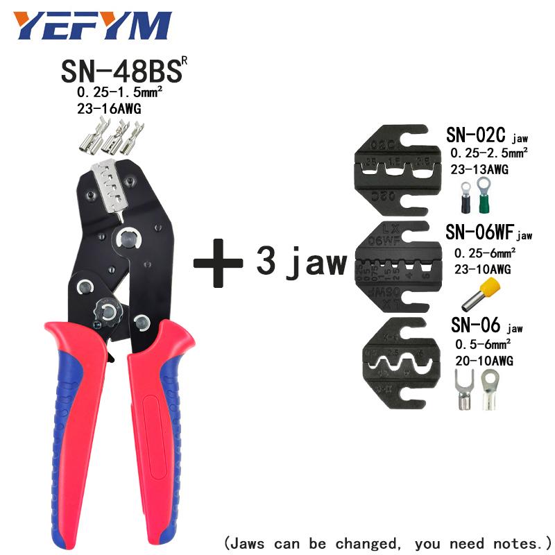 Набор обжимных плоскогубцев SN-48BS(=SN-48B + SN-28B) Челюстной комплект для 2,8 4,8 6,3 / Трубчатые клеммы Мин инструменты