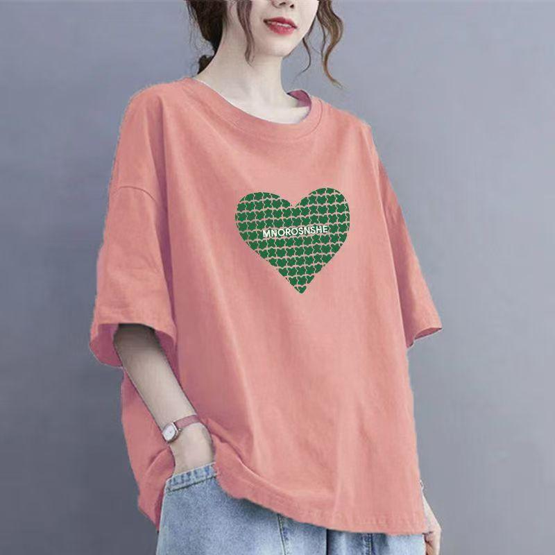 Футболка женская Cotton Love с короткими рукавами, свободные летние топы, новые женские