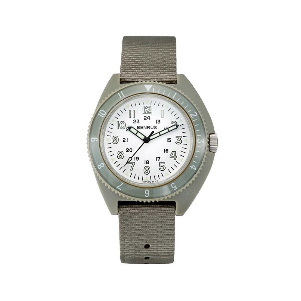 Watch Green [Benrus] TYPE3-SAGE-WHITE Men's
