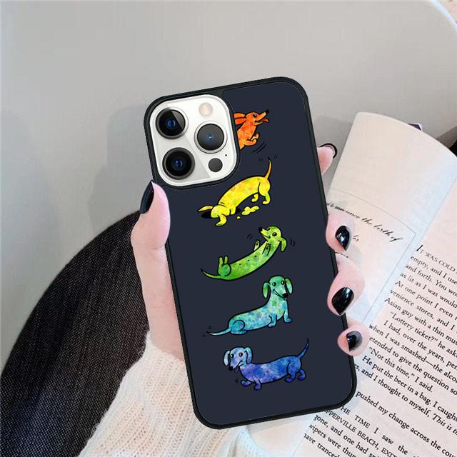 Чехол-ракушка с изображением таксы и добермана для iPhone 17 Air 15 16 14 13 12 Pro Max 11 Pro Max Plus