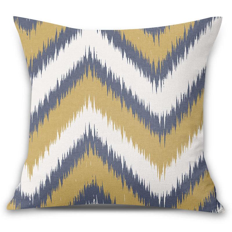 Simple Geometric Linen Pillowcase Plain Color Office Waist Decorative Backrest Cushion Design