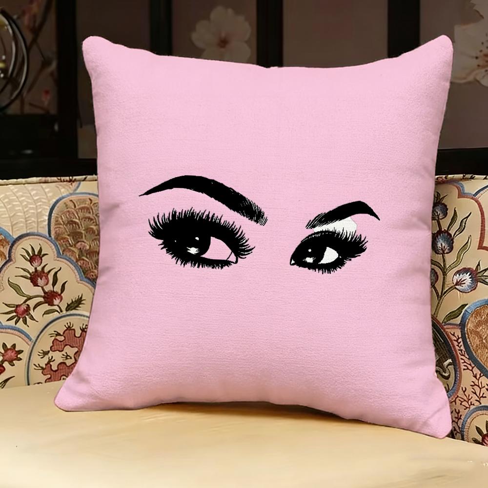 Ins Style Eyelash Peach Skin Pillow Case Pillowcase Doublesided Printed Sofa Cushion Bedroom Headboard Pillow