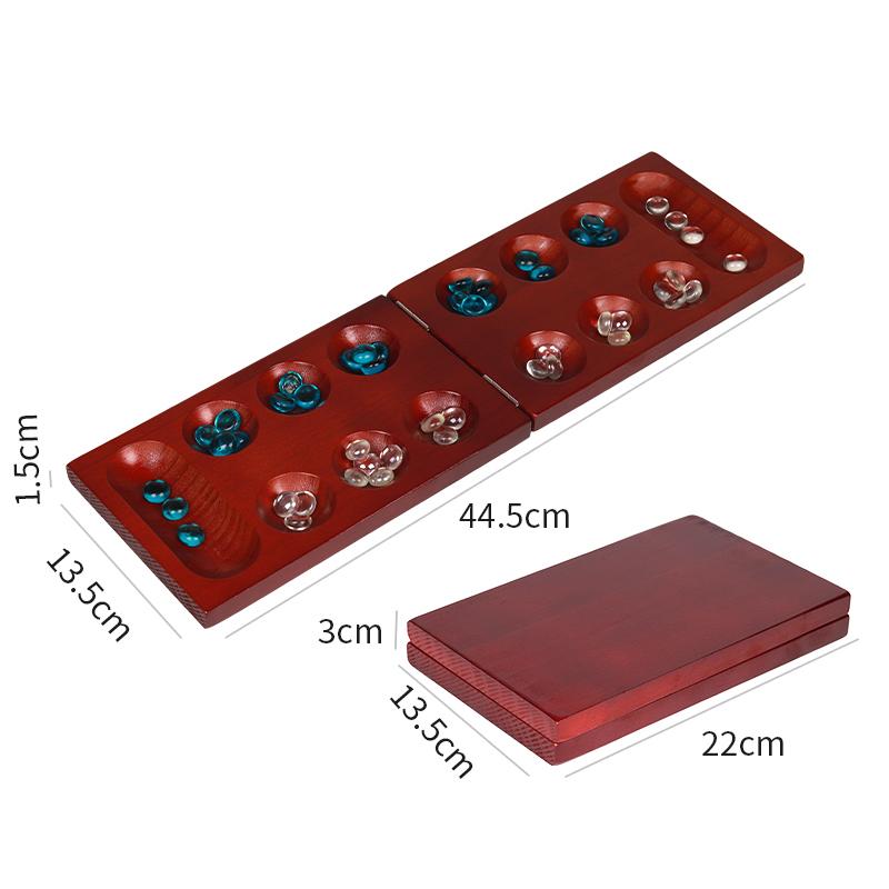 Складная доска для манкалы из каштановой сосны - Веселая классическая настольная игра с деревянной доской для взрослых и детей