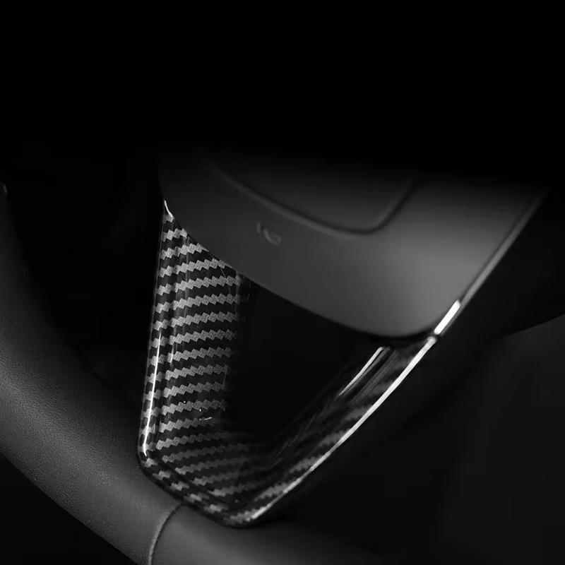 Steering Wheel Patch for Tesla Model 3 3+ ABS Carbon Fiber Decorative Sticker Modified Shell New Model Y Launch 2025 Accessories