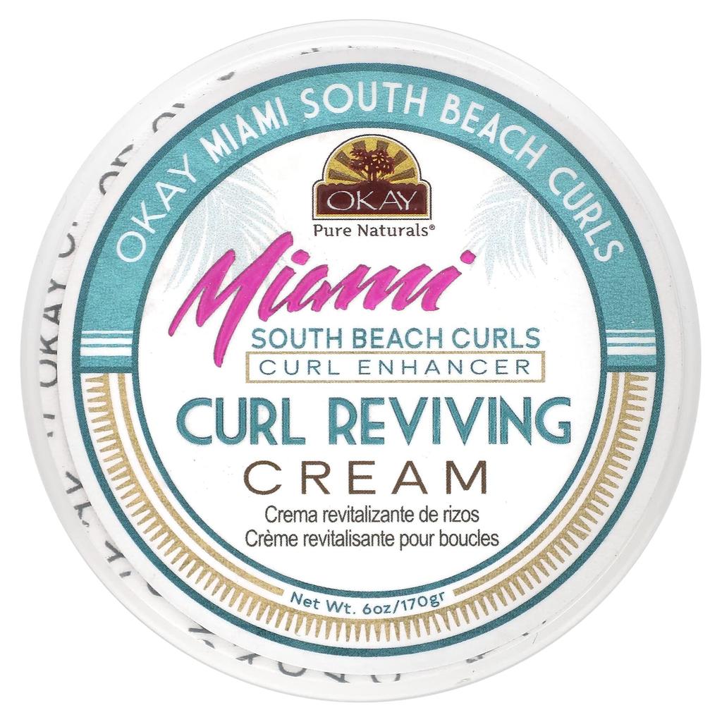 Okay Pure Naturals Miami South Beach Curls, средство для укрепления локонов, крем для восстановления локонов, 6 унций (170 г)