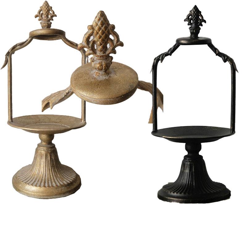 Европейский Ретро Старый Настольный Подсвечник Французский Высоконогий Железное Украшение Геометрические Реквизит для Позирования Стойка для Украшений