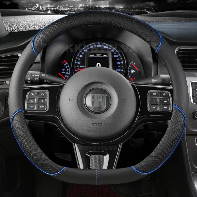 Чехол на руль автомобиля из ПУ кожи 38 см 15" для Fiat Tipo Fullback Strada Toro Doblo Freemont Bravo Stilo Автоаксессуары