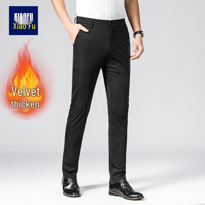 Мужские брюки прямого кроя в стиле business casual с флисовой подкладкой