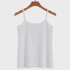 Women's Black 95% Cotton Camisole Vest, Sexy Back, Large Size, Solid Color - Ideal As Outerwear for Spring & Summer