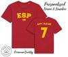 Espana ESP T-Shirt 2024 Personalised Name and No Adult Kids Baby, Football Euro
