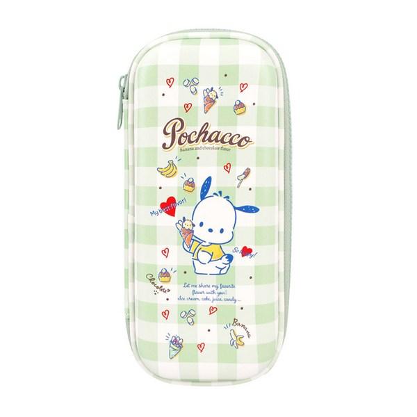 Sanrio Pochaco Character Wide EVA Pouch Pen Case Hard Pencil Case, 1 Piece, Green