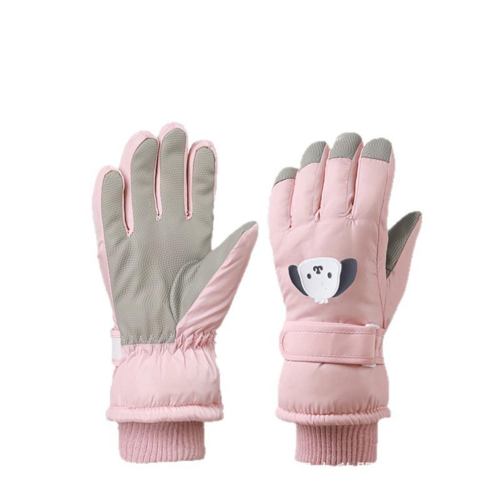 Children's Ski Gloves - New Winter Thickened Fleece-Lined Cotton For Warmth - Design Adorable For Boys And Girls Suitable For Older Children