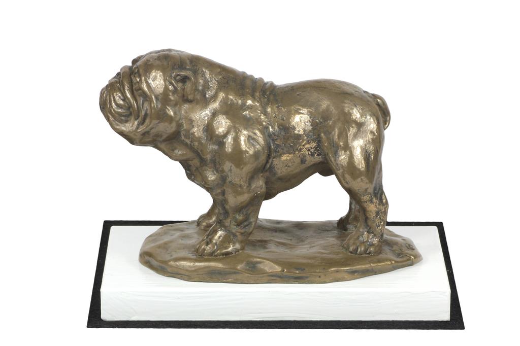 Bulldog I - Dog Figurine, Figure On a White Base, Trophy for Art-Dog Dog Show Exhibition