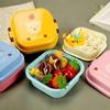 Layer Square Animal Plastic Children Fruit Food Storage Box Tableware Fresh Keeping Box Lunch Box