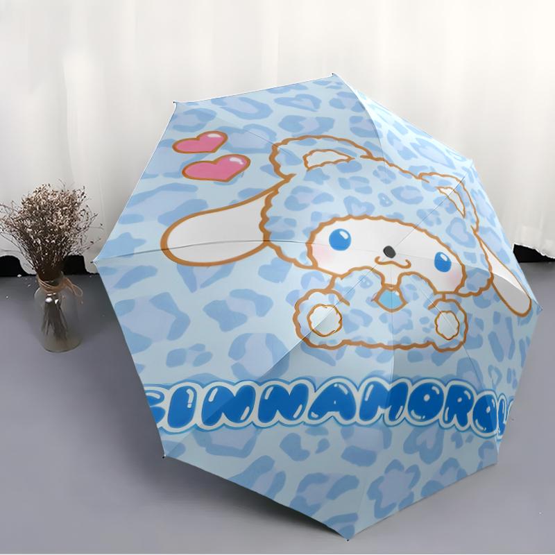 Автоматический зонт Sanrio Cinnamoroll, 8 спиц, железный каркас, пластиковая ручка, подходит для путешествий на открытом воздухе и на каждый день, идеальный подарок