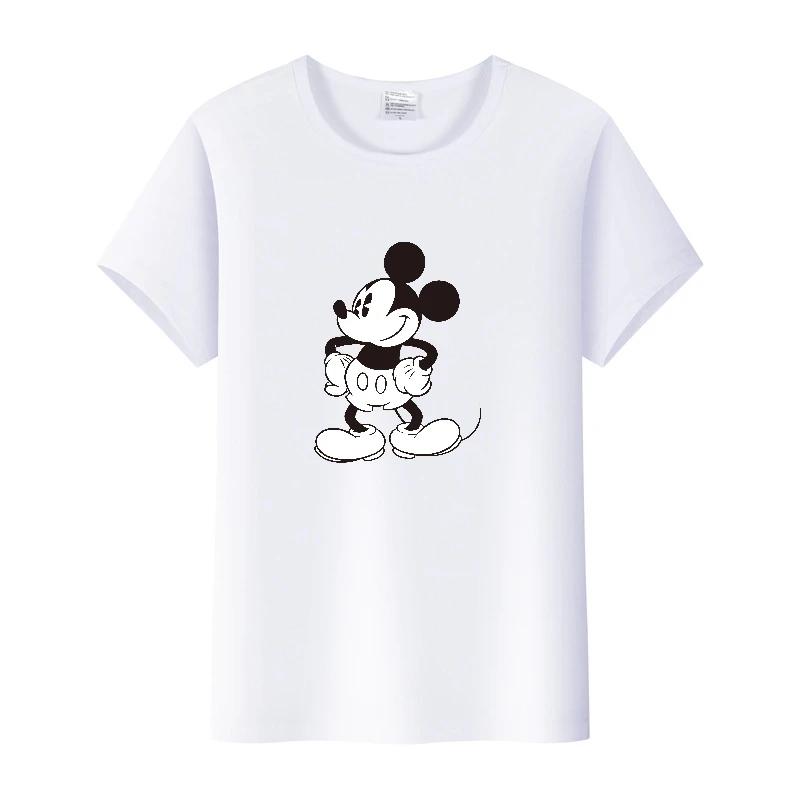 Vintage Unisex Cartoon Tshirt Mickey Mouse Tops Graphic Clothes Summer Blouses Short Sleeve T-shirt White Tees