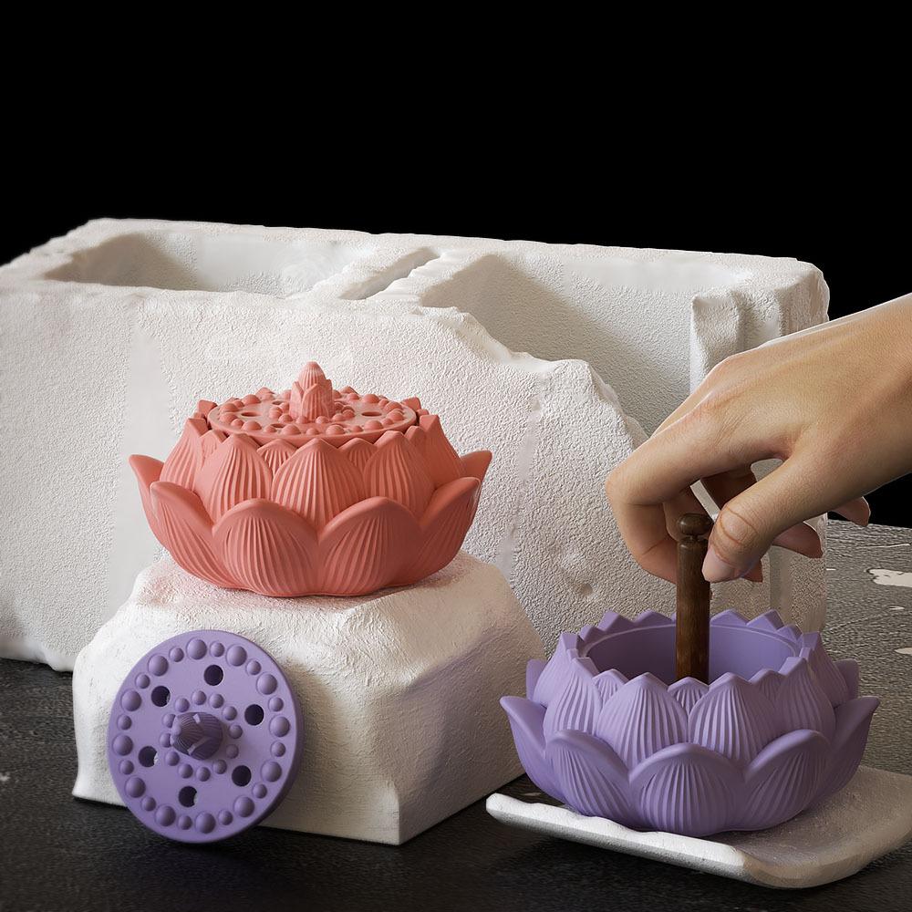Форма-капельница для DIY, Форма для смолы, Коробка для хранения лотоса, Гипс, Ароматерапевтическая банка, Подсвечник, Аромалампа, Силиконовая форма