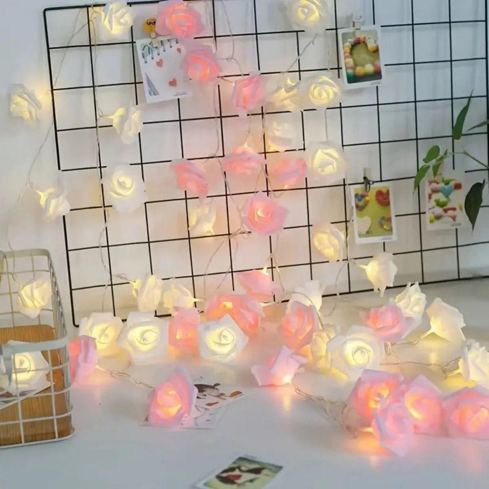 Artificial Flower Festival Lantern String 6M 40LED Atmosphere Decorative Lamp  For Wedding