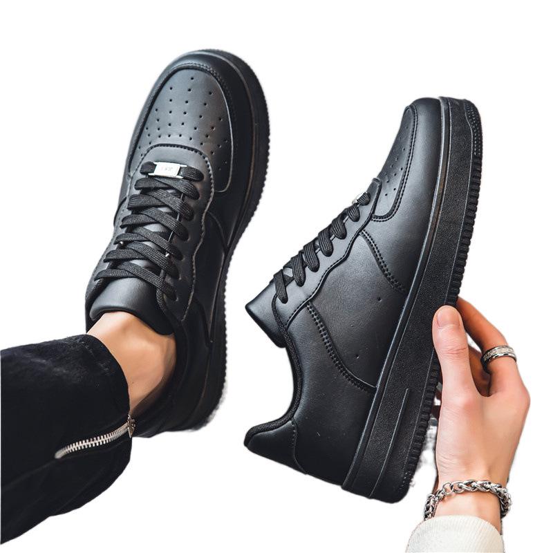 Men's Black Casual and Trendy Air Force Sports Shoes for Autumn and Winter