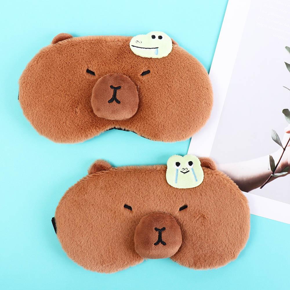 Promote Sleep Capybara Eye Cover Light-proof Cute Animal Eyepatch Plush Sleeping Mask  Travel