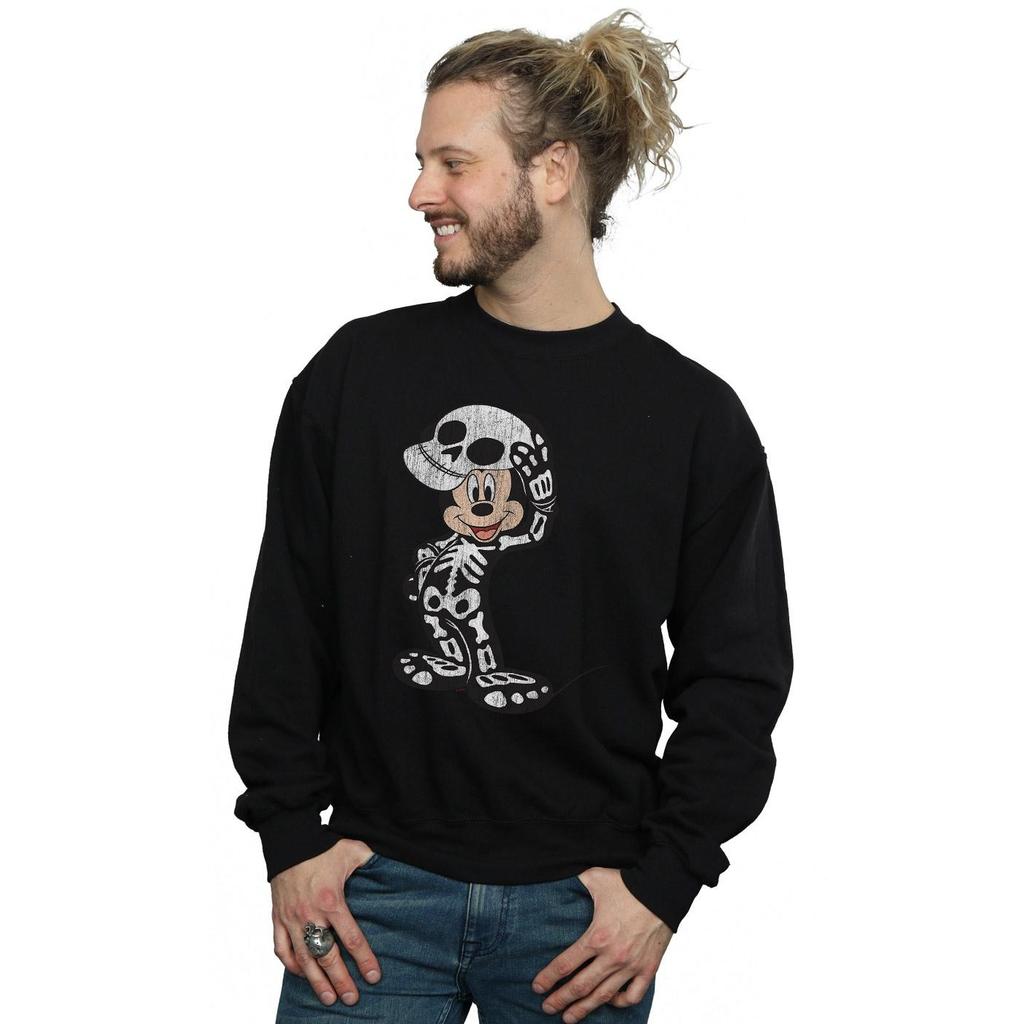 Disney Mens Mickey Mouse Skeleton Sweatshirt