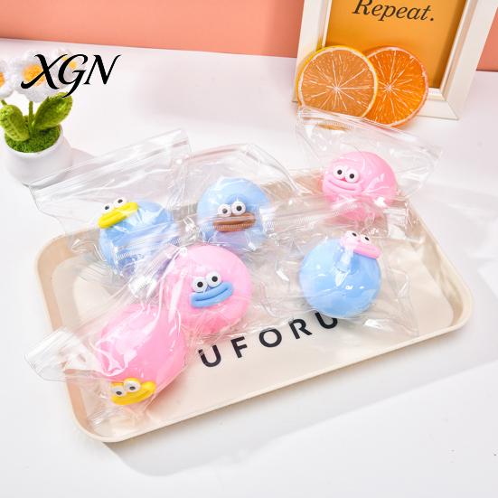 Portable Stress Reliever Cartoon Sausage Mouth Ball Toy Relief Big Eyes Squeeze Anxiety Fidget Slow Rising Home Office Worker Desk TPR