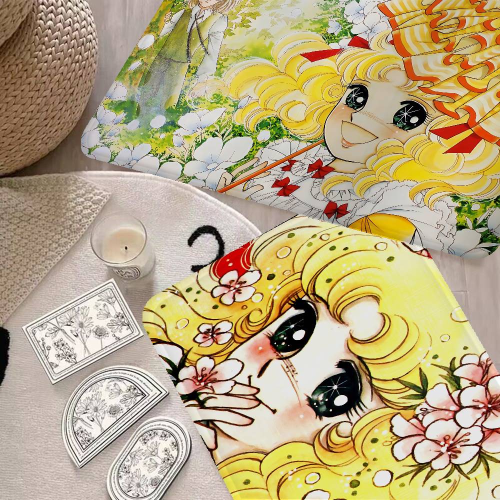 Anime Manga Candy Bathroom Mat Anti-slip Absorb Water Long Strip Cushion Bedroon Mat Welcome Doormat