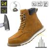 Рабочие ботинки из замшевой кожи со стальным подноском, строительные ботинки безопасности для мужчин, противоударные, устойчивые к проколам, безопасная обувь для мужчин, ботинки