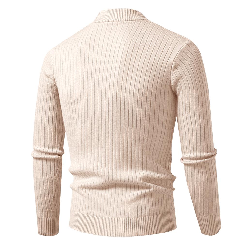 Men's Twisted Solid Color Sweater Men's Half Turtleneck Knitted Bottoming Shirt